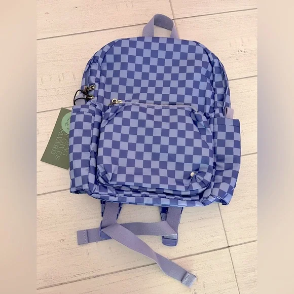 New State Lorimer Lilac and Purple Checkered Mini Backpack NWT